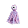 Bite-resistant wool cat ball toy in blue-grey, pink and blue, or pink and purple colour options.
