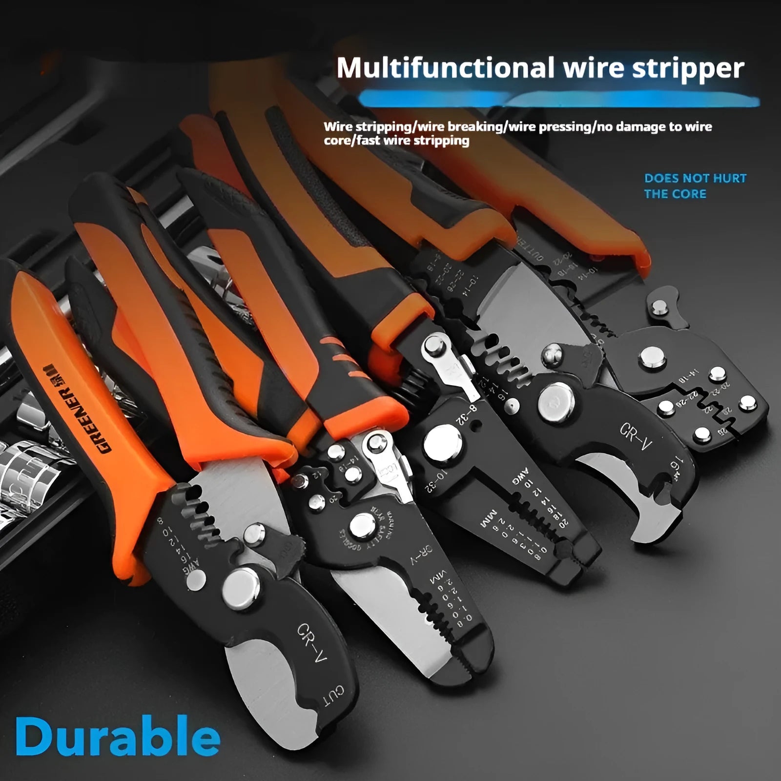 Fully automatic electrician wire stripping pliers tool with box