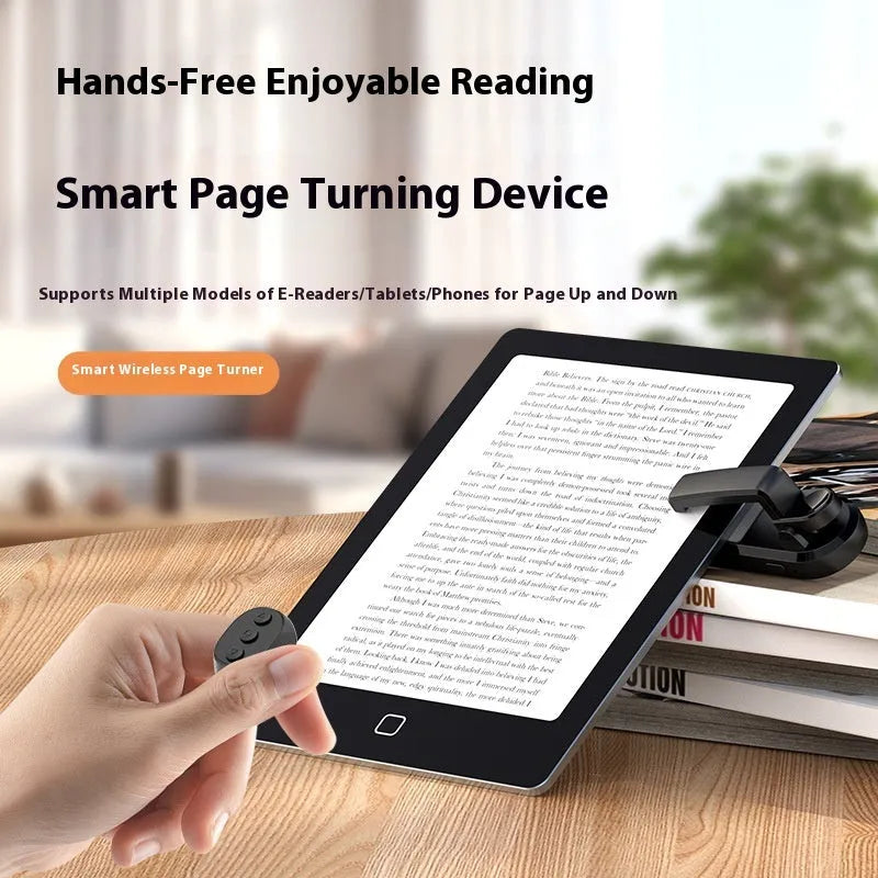 Wireless age-turner remote control with clicker for page turning on reading devices