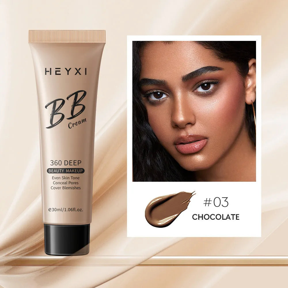 Waterproof sweat-proof BB cream foundation in four colour shades 01 02 03 04 for all skin types