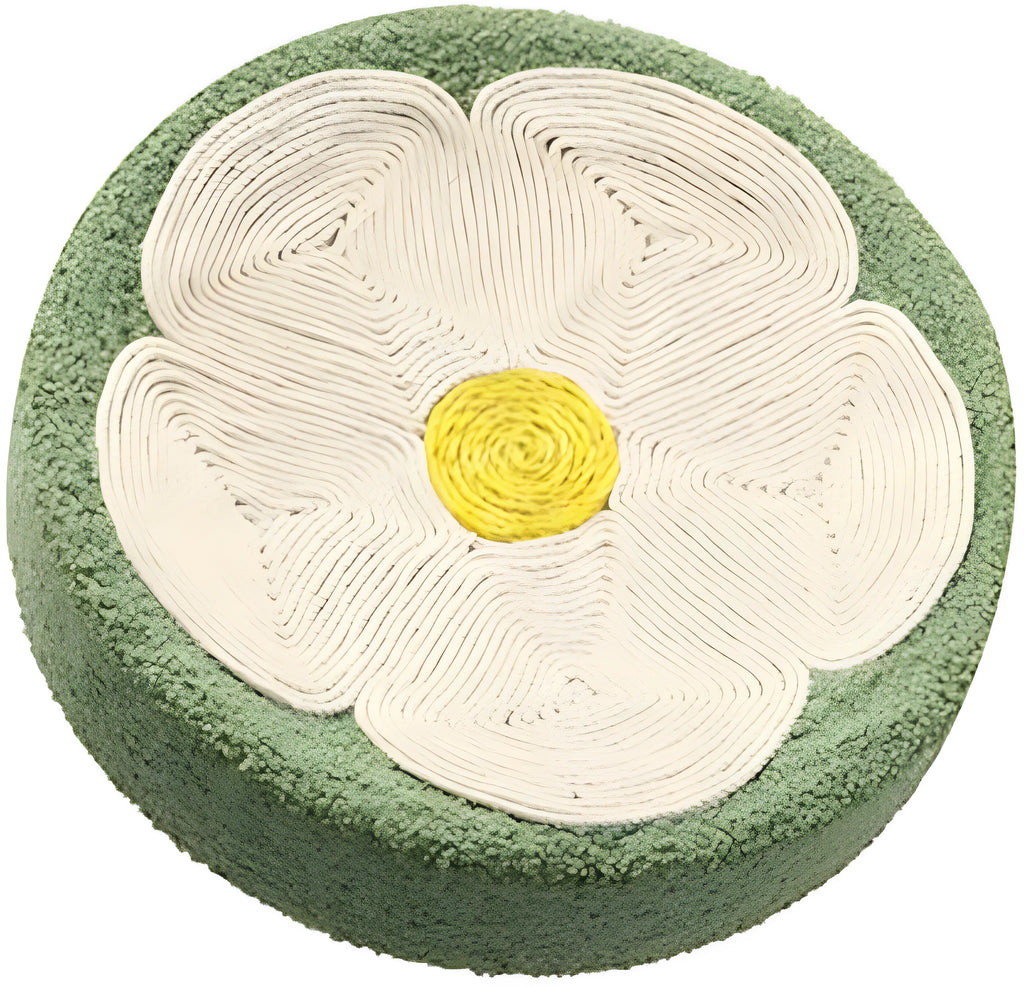Green circular sisal cat scratcher bowl lounge bed with 39cm diameter