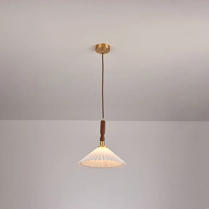 Walnut wood American retro bedside wall lamp with fabric shade and E27 socket