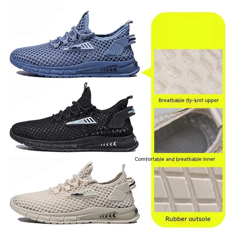 Men's casual sneaker in synthetic leather with mesh lining and EVA sole