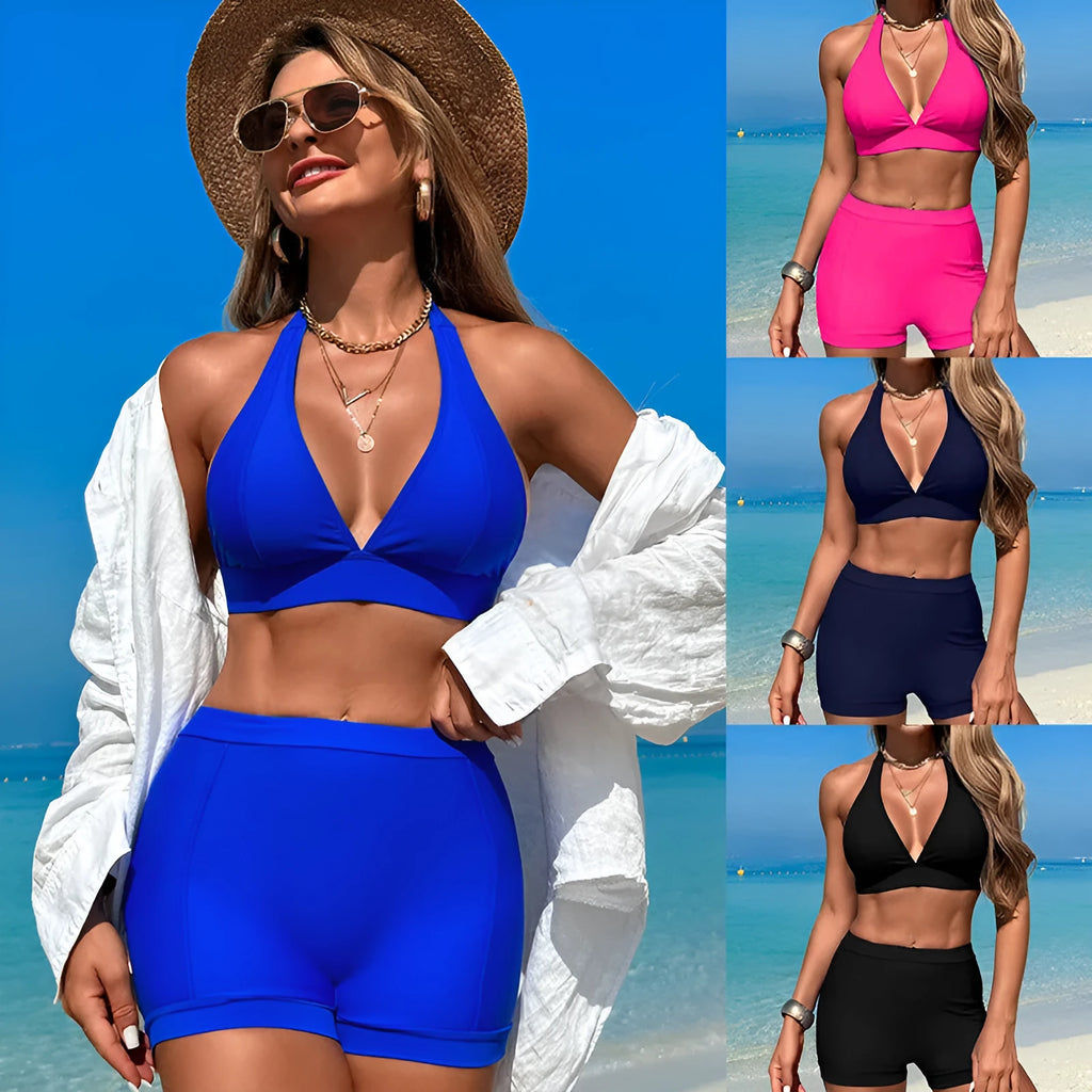Women's nylon bikini swimsuit with polyester lining in multiple colour options