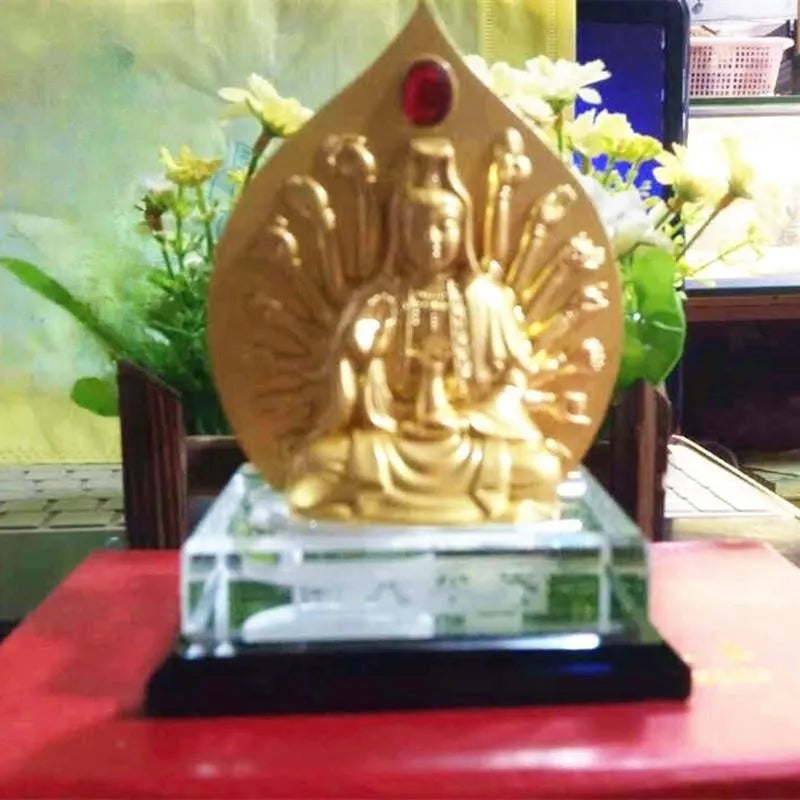 Alloy car prayer wheel decoration with rotary mechanism and Chinese tradition licence plate design