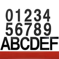 Black stainless steel sticky house number sign with 7.5cm character on adhesive backing