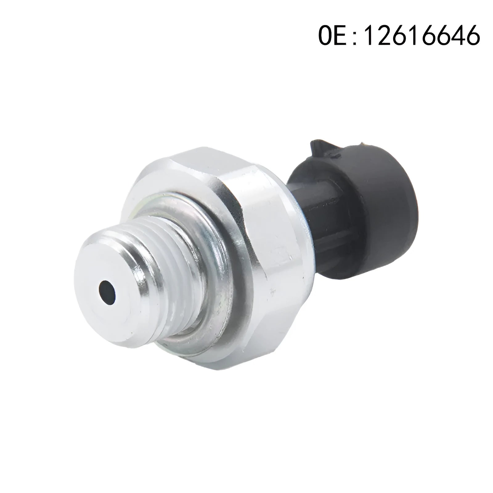 Silver metal automotive fuel pressure sensor with model numbers 12616646 12677836 D1846A