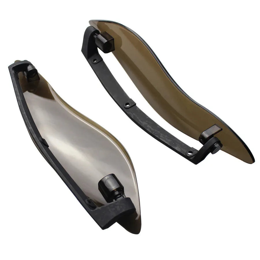 Harley Davidson trike windshield side wing kit in smoked or black ABS plastic