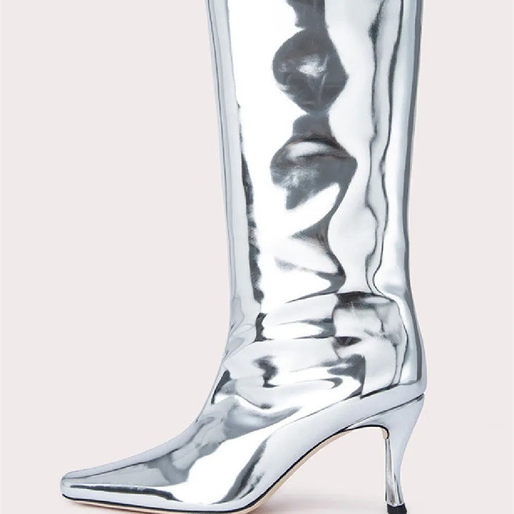 Women's square toe cowboy boot in microfiber, shown in one of eight available colours.