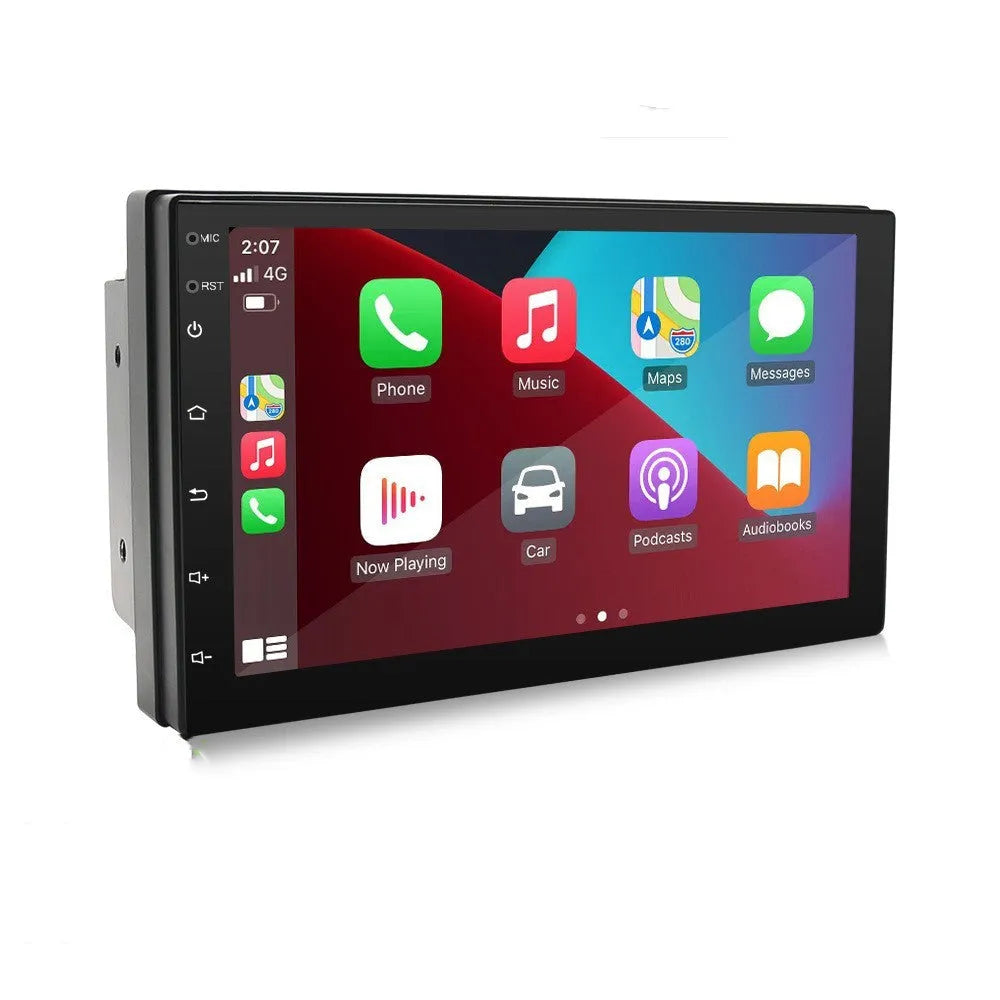 Black universal 7 inch CarPlay navigation MP5 player with GPS and radio for car dashboard