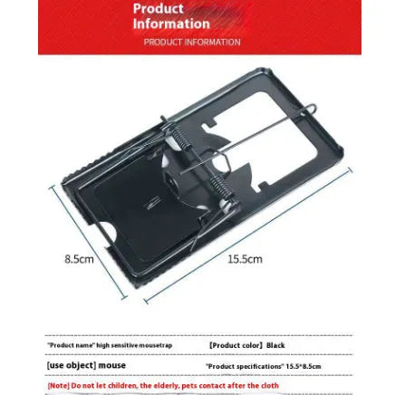 Automatic mouse cage trap showing small, medium and large size options with metal and plastic construction