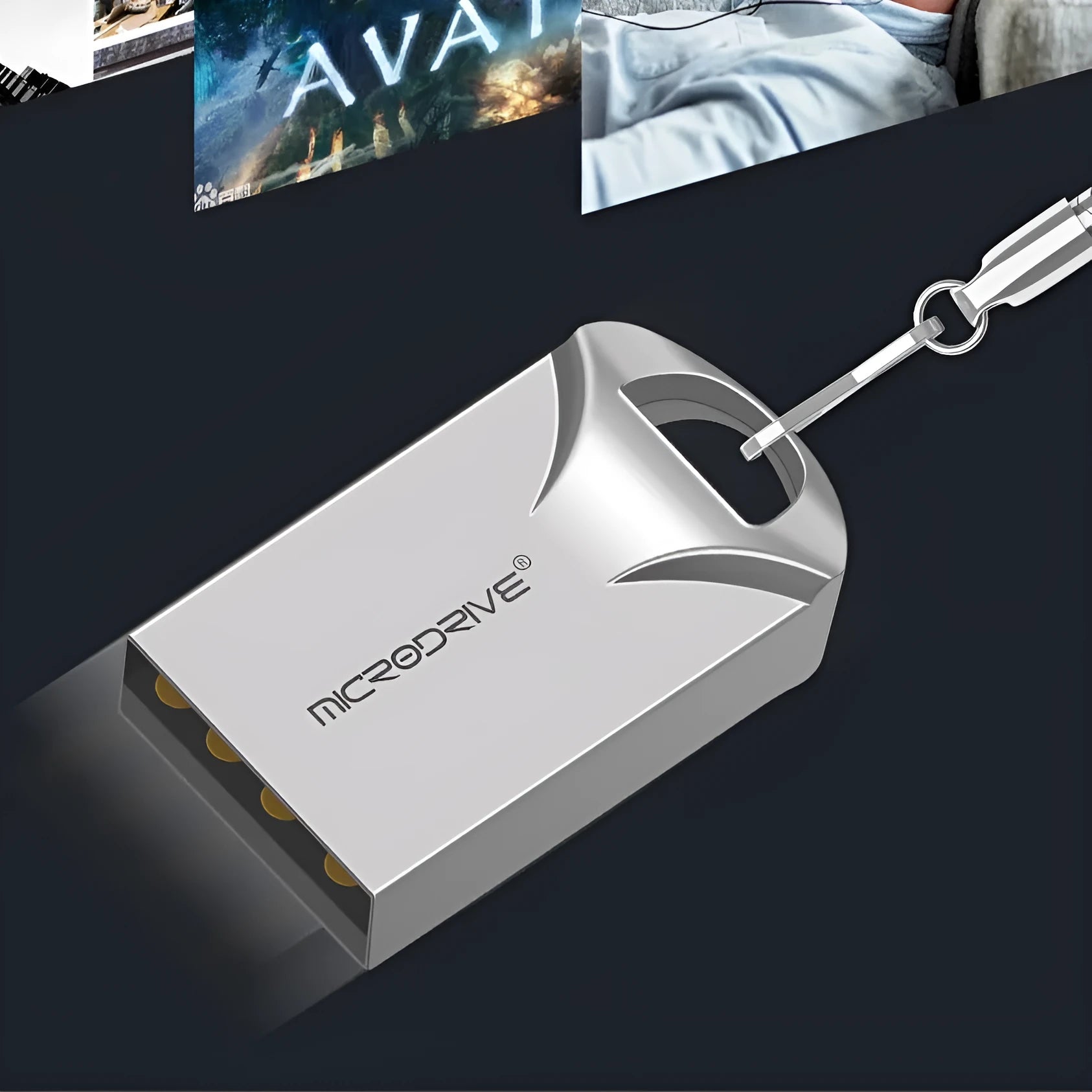 Mini metal USB flash drive in black or silver with compact 23mm design