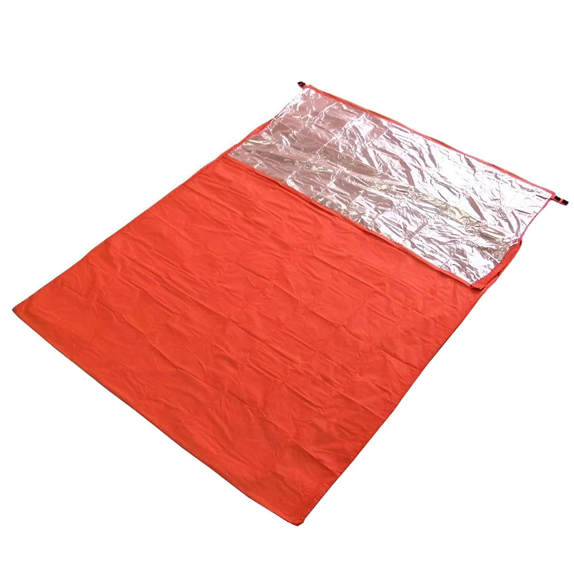 Orange outdoor camping heat reflection sleeping bag with silver coated nylon fabric for adults