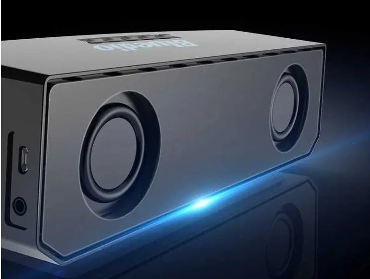 Black BS-6 cloud smart speaker with compact vertical design and Bluetooth connectivity
