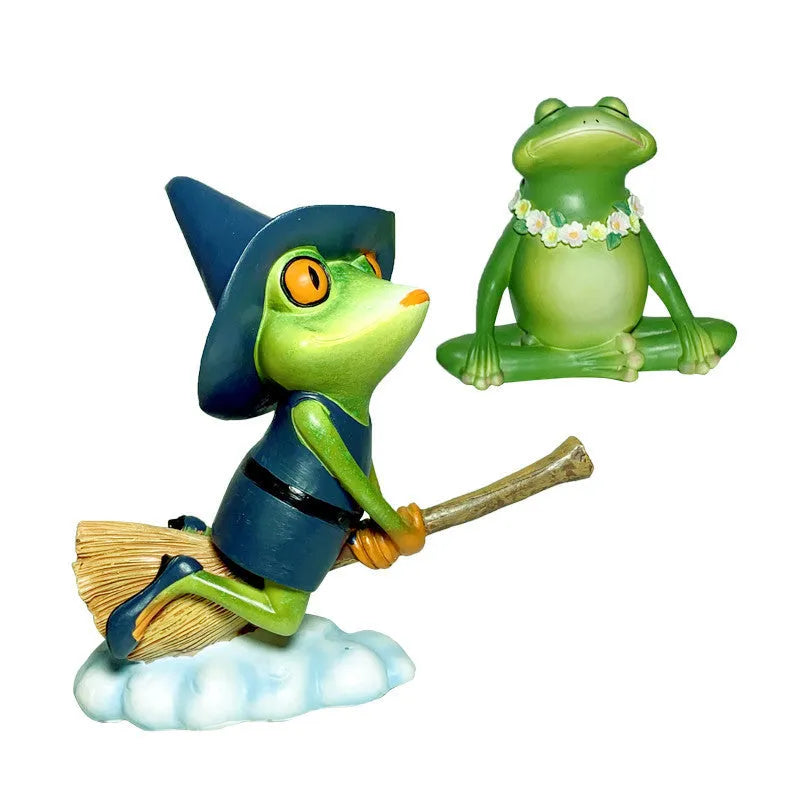 European style Magic Yoga Frog ornament in RDW123 colour for micro landscape decor.