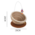 Large integrated cat scratching basin and flannel nest in starlight sisal colour