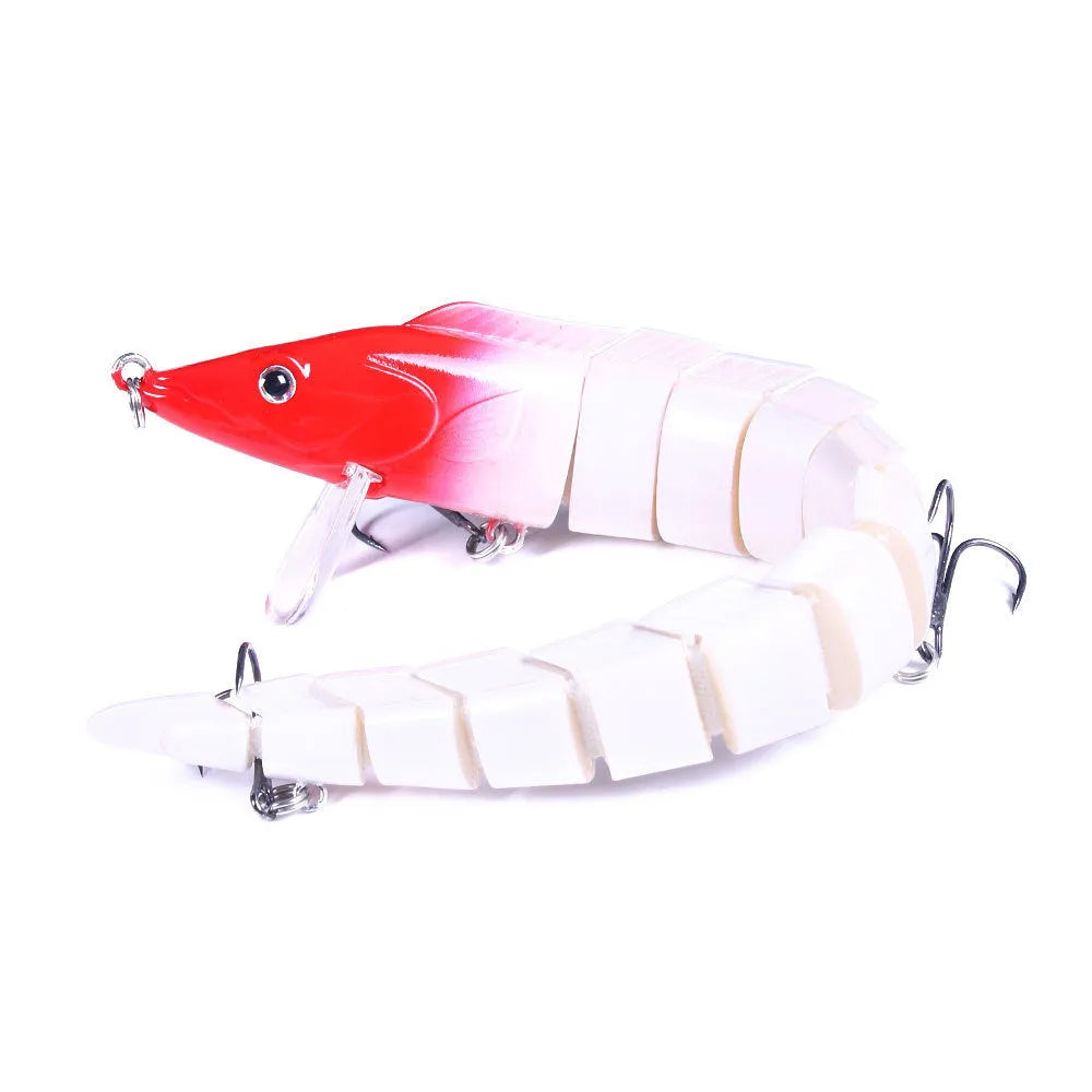 Multi-section articulated loach fishing lure measuring 23cm, available in five colour variants.