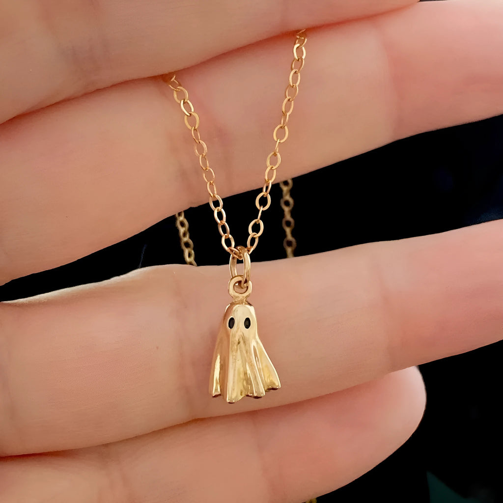 Ghost pendant necklace with titanium steel pendant and twisted stainless steel chain
