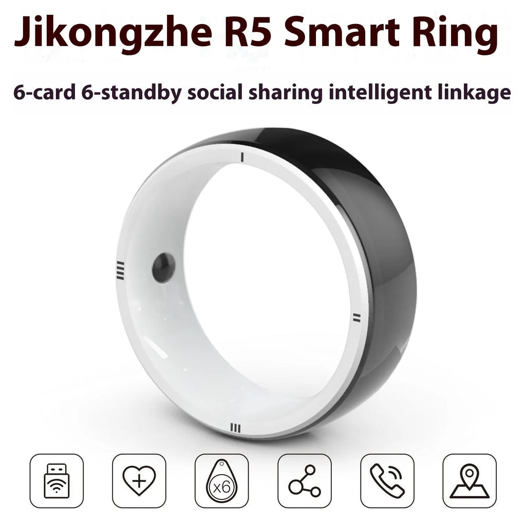 R5 smart ring watch with round screen Bluetooth blood pressure detection in hand
