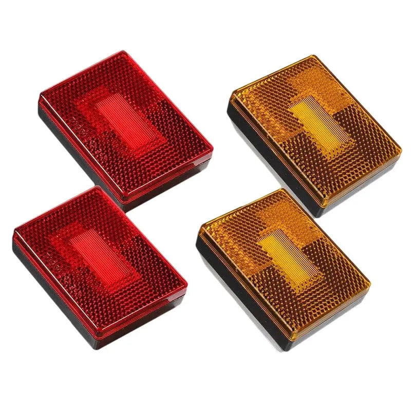 LED trailer side marker clearance lamp with red or yellow lens and 19cm wire.