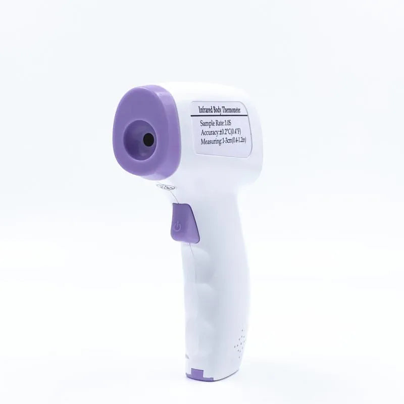 White digital non-contact thermometer with LCD screen for temperature measurement