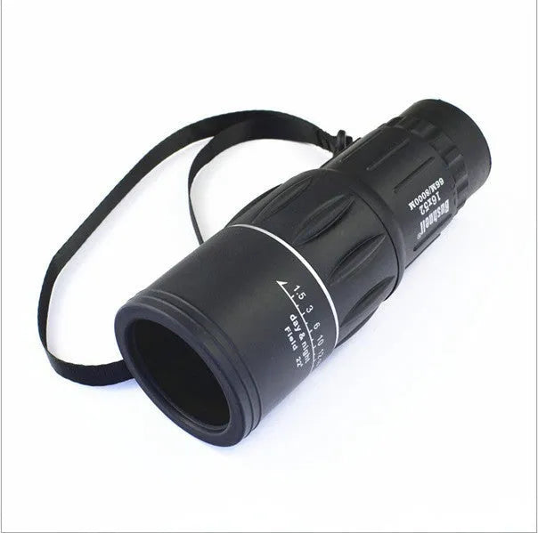 Black 16x52 monocular telescope with up and down double-tuning focus and waterproof construction
