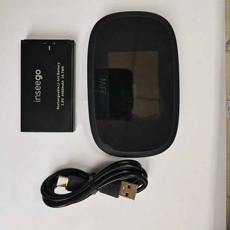 Black portable 4G WiFi router with compact design for wireless internet connectivity