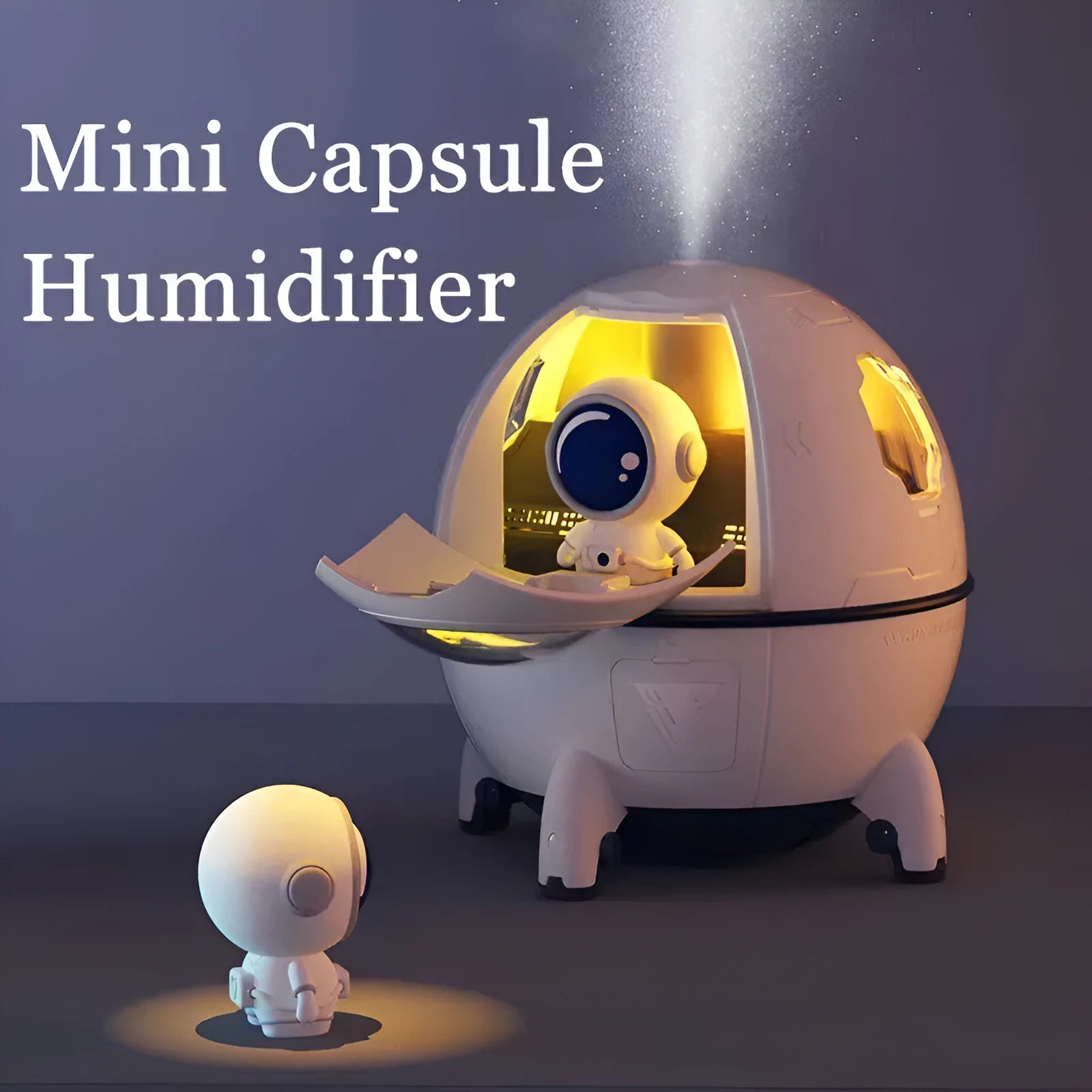 Astronaut space capsule USB desktop humidifier with colourful LED lights and 220ML water tank