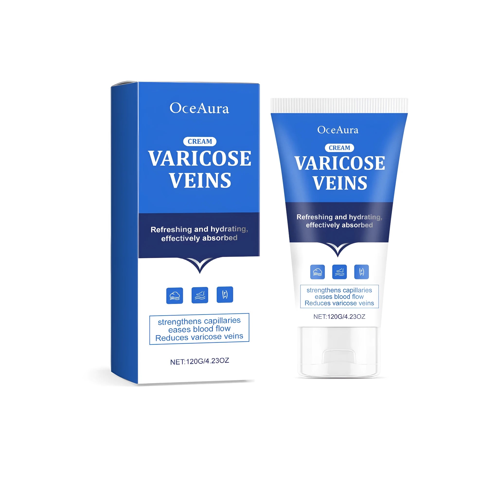 Varicose veins cream 120g pot with horse chestnut and centella asiatica herbal formula