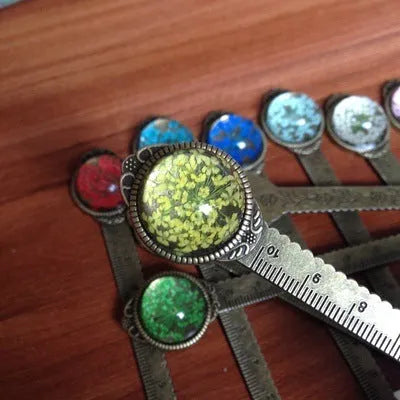Handmade dry flower gypsophila ruler bookmark with dried flowers measuring 12cm length
