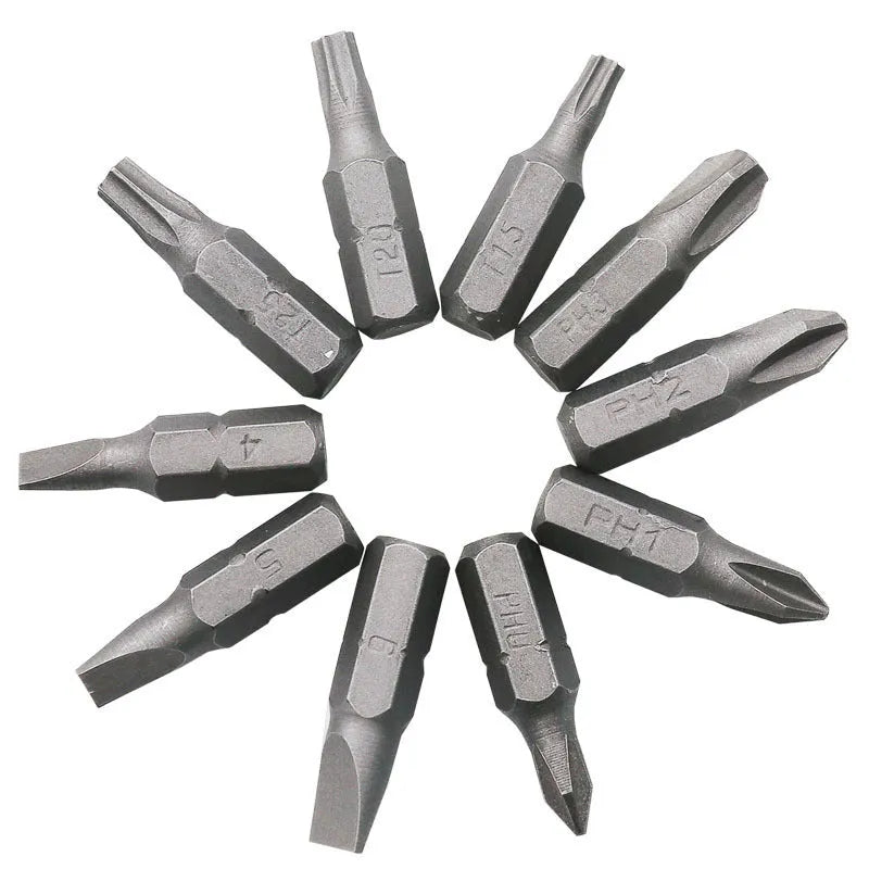 L-shaped double-headed socket wrench with 10 steel drill bits for confined space repairs