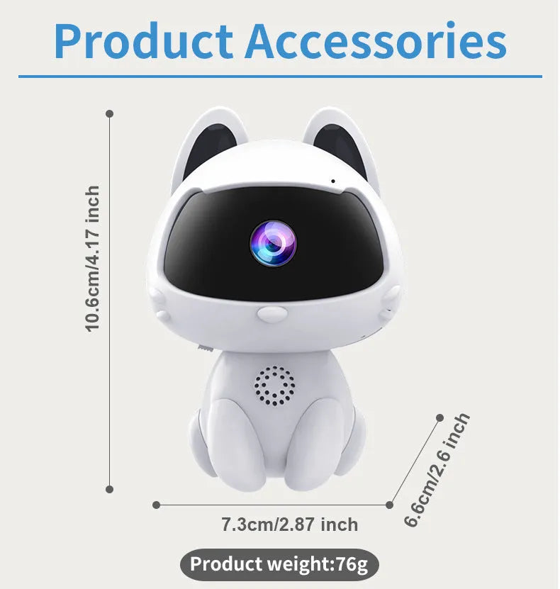 Cat Cute Pet V380 Surveillance Camera indoor WiFi 720p ABS plastic
