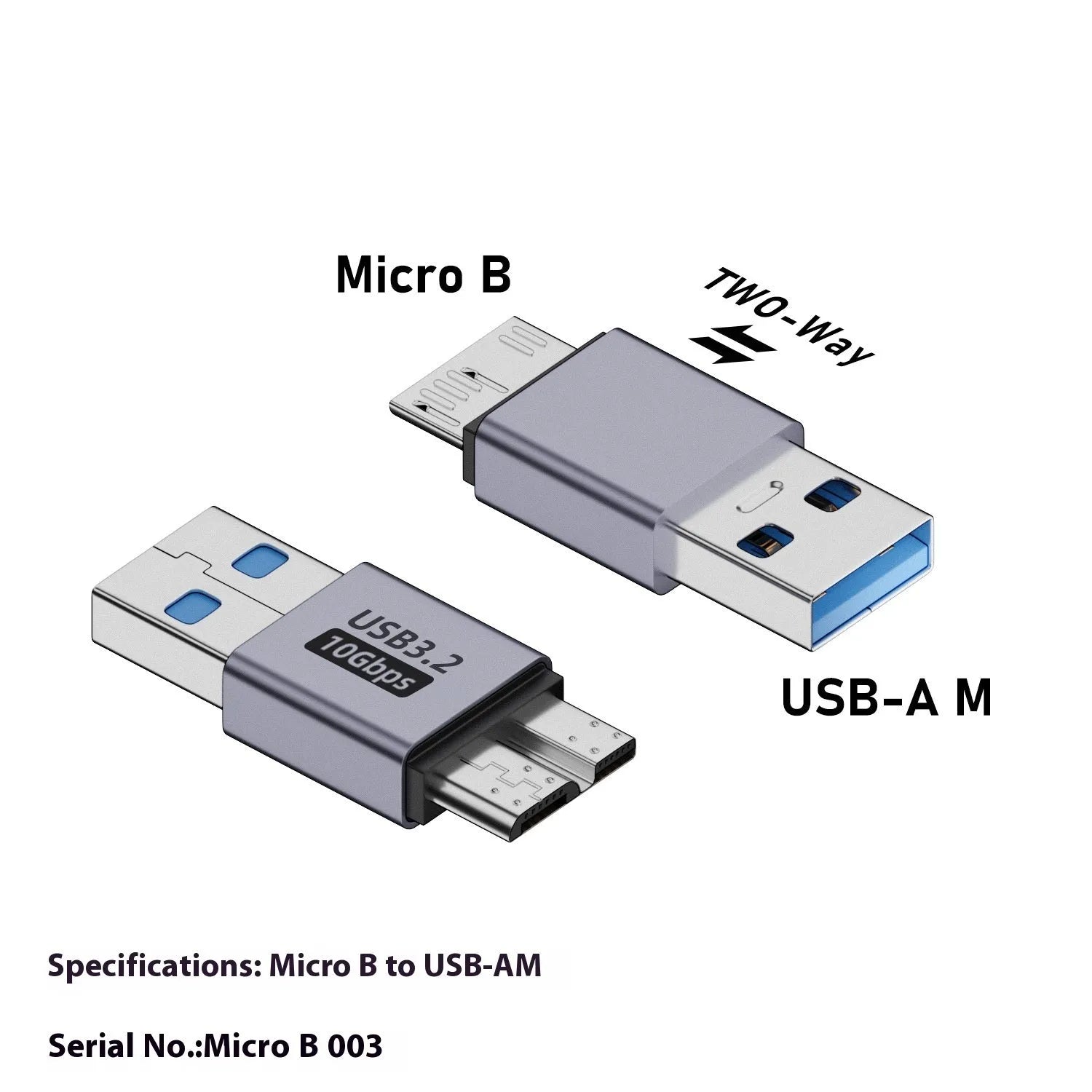 USB AM male to Micro-B male adapter cable for connecting legacy devices to modern computers