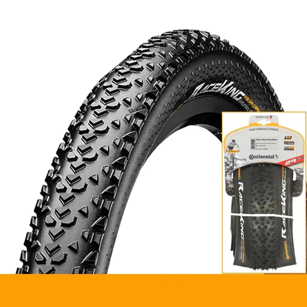 Mountain bike tyre showing yellow sidewall, available in multiple wheel sizes for off-road cycling.