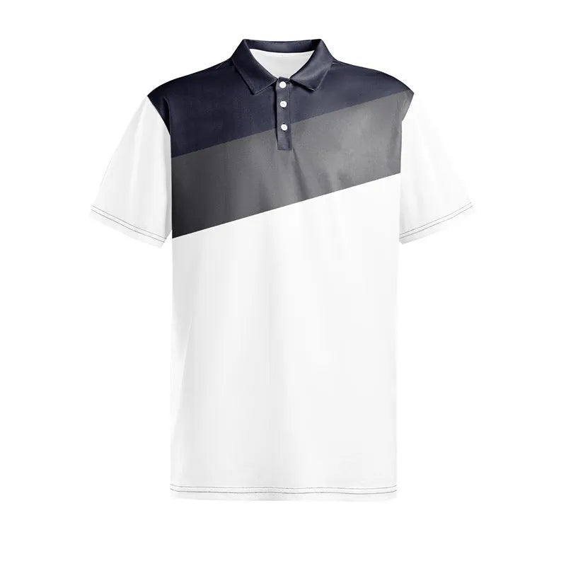 Men's 3D digital print short sleeve T-shirt in pearl cotton polyester loose fit colour LM-PL047