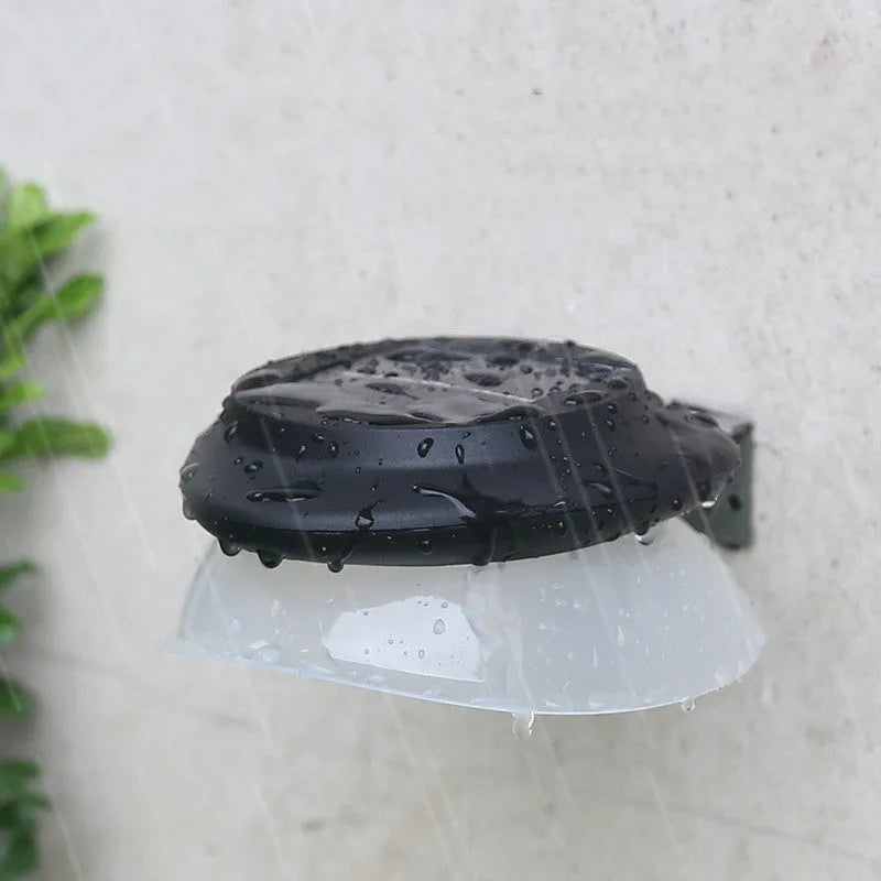Solar-powered outdoor fence wall lamp in black or white shell with LED illumination for garden decoration