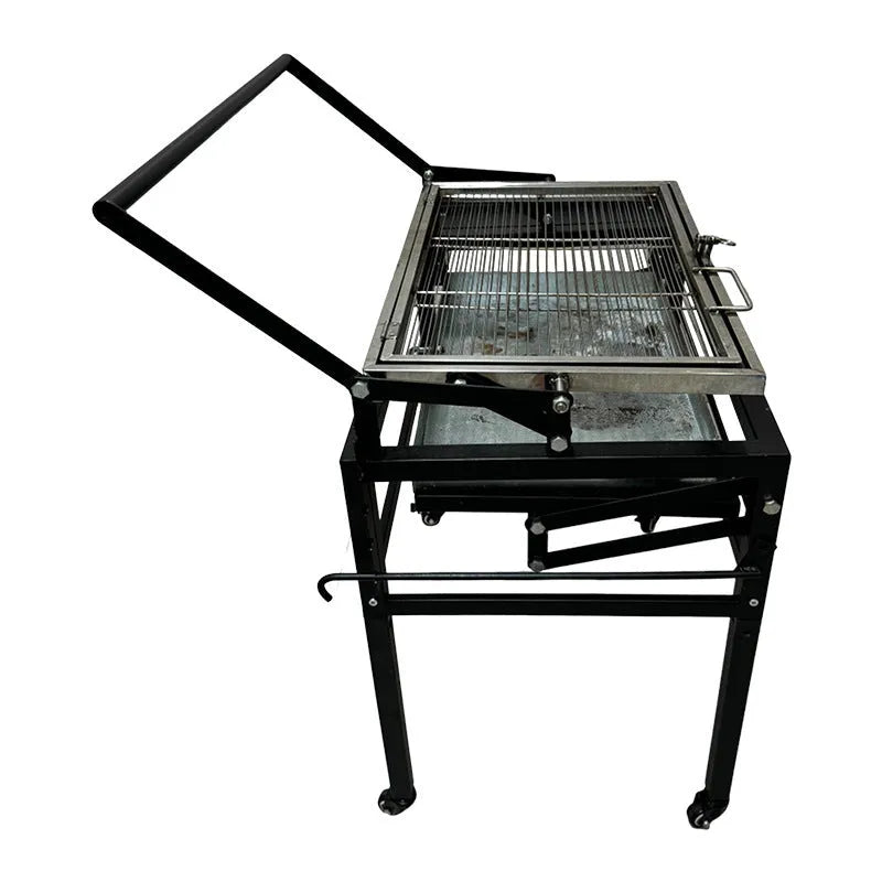 Large foldable L size portable charcoal barbecue grill for outdoor use