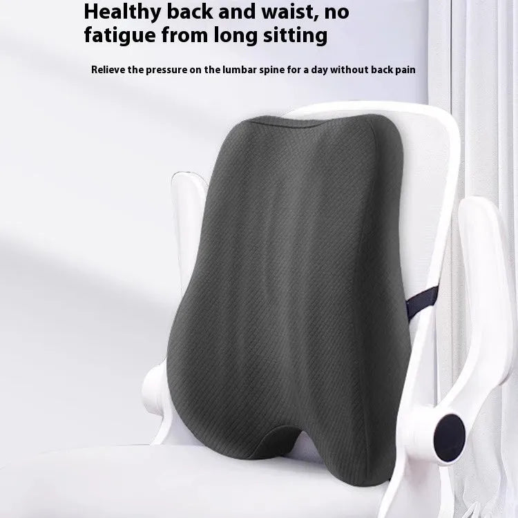 Office station chair lumbar support body in gray navy blue or pink with 40x40x8cm dimensions and polyester fiber filling
