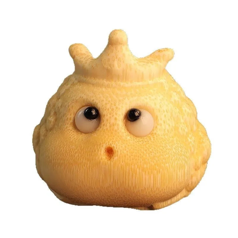 Solid bamboo carving ornament of Crown Princess Toad in 5.0 size with cute style design