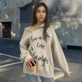 Light khaki women's alpaca wool pullover sweater with oblique diagonal zipper and loose lapel collar