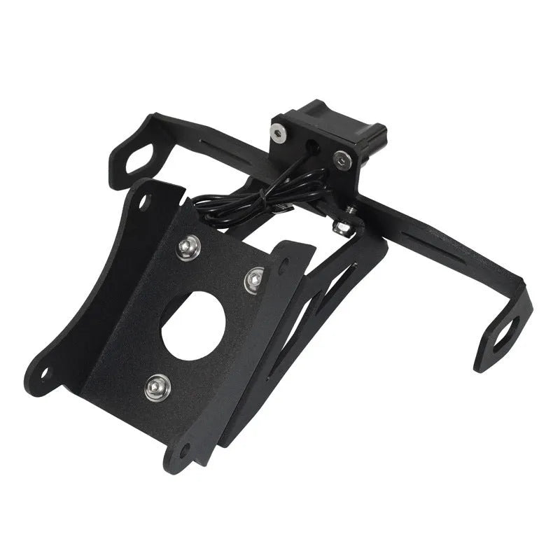 Black aluminium alloy Honda motorcycle rear licence plate bracket with short tail fixed mount design