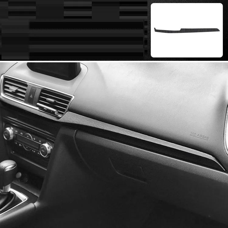 Car interior decorative film sticker kit showing centre console, instrument panel, and trim pieces