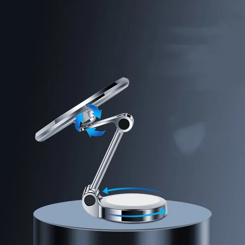 Car magnetic phone holder with 360 degree rotation on instrument panel in black or silver