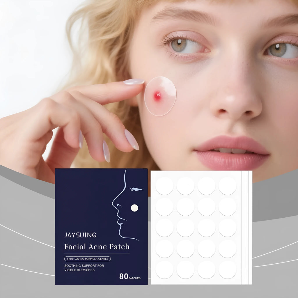 80 hydrocolloid acne patches in round shapes for facial spot treatment