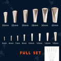 14 piece stainless steel caulking nozzle finishing tool set with sizes from 5 to 35mm
