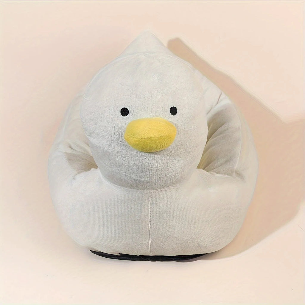 Blue duck-shaped pet bed sofa for small dogs and cats with fluffy polyester material