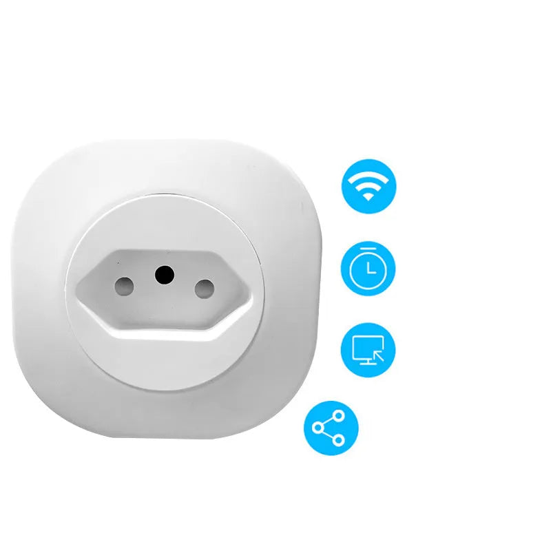 16A smart WiFi socket plug with EU, US, and Swiss configurations for voice-controlled home automation