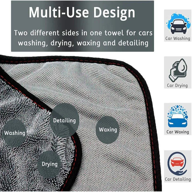 Grey 40cm by 40cm microfiber car wash towel for vehicle drying