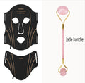 Black gold IPL phototherapy facial mask with silicone headband and touch screen control panel