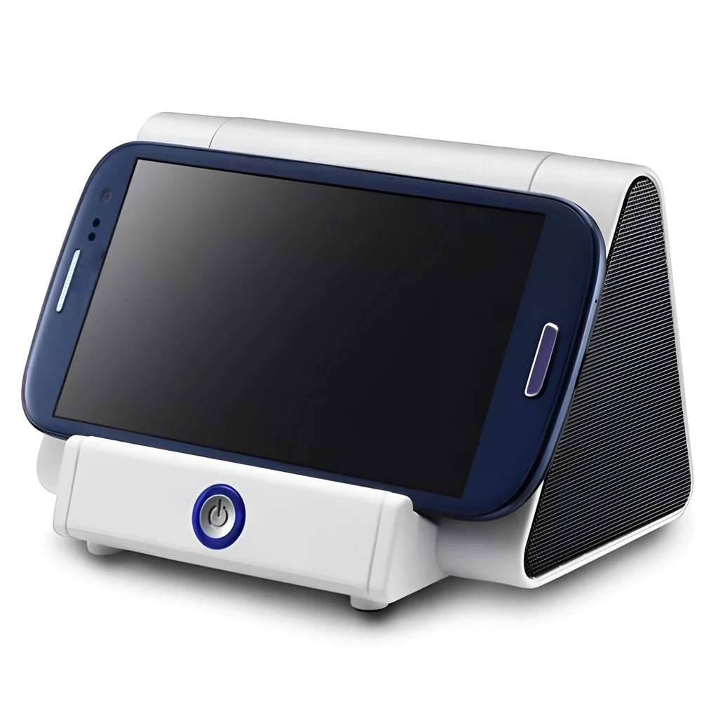 Wireless Bluetooth mini speaker in black or white with charging cable